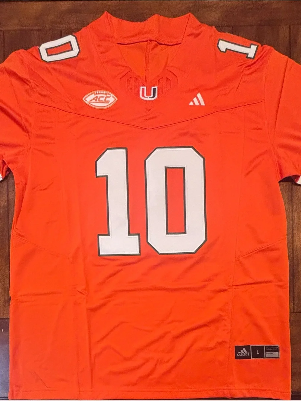Miami Hurricanes Malachi Toney Adult Large Stitched Orange Jersey